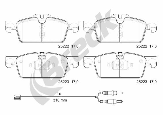 Set placute frana,frana disc 25222 00 701 00 BRECK